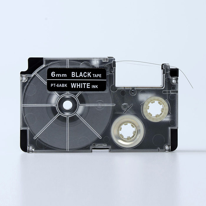 Compatible label tape for Casio XR-6ABK1