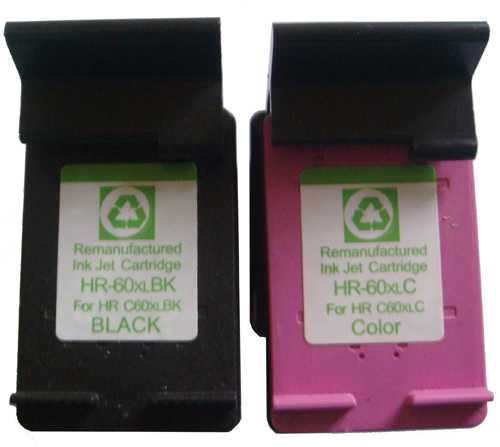 Remanufactured ink cartridge for HP 60XL BK/C
