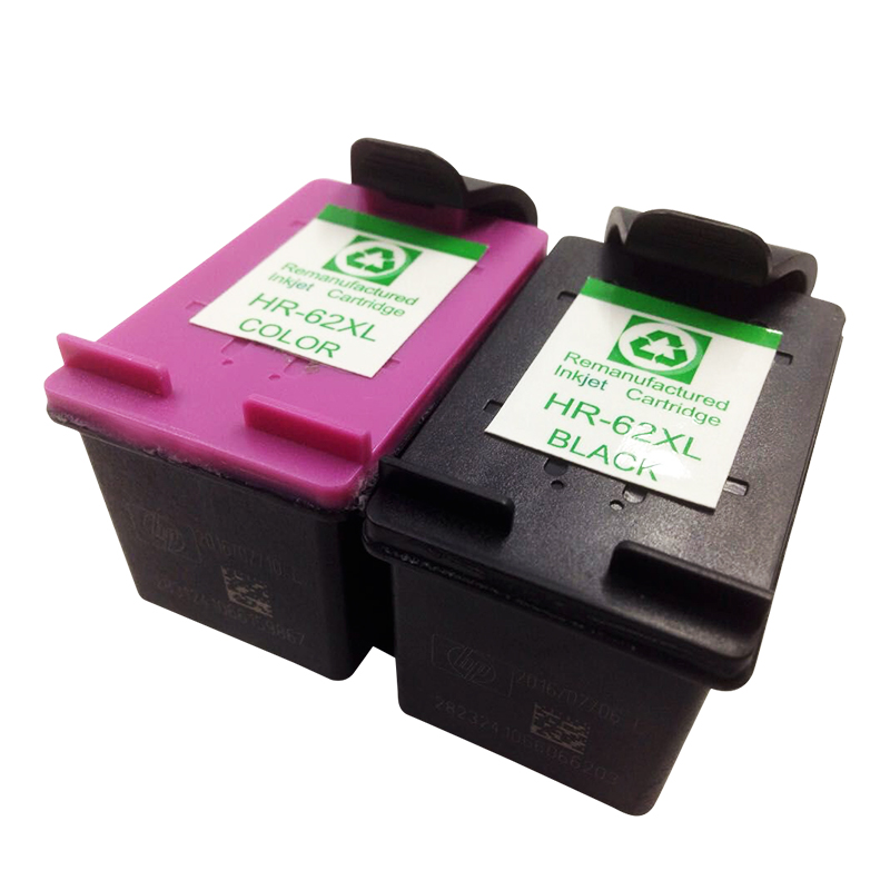 Remanufactured ink cartridge for HP 62XL BK/C