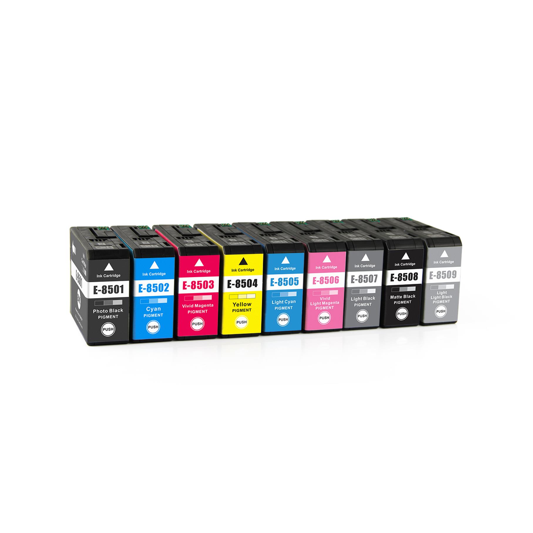 New Compatible Inkjet Cartridge for Epson T8501 - T8509 with Pigment Ink
