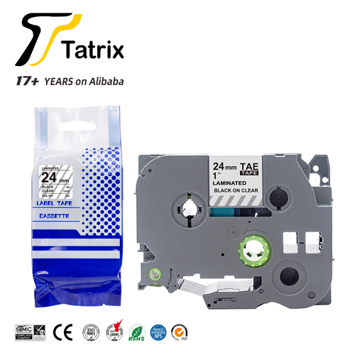 TZ151 TZe151 TZ-151 TZe-151 24mm Black on Clear Laminated Label Tape Cartridge for Brother PT-520