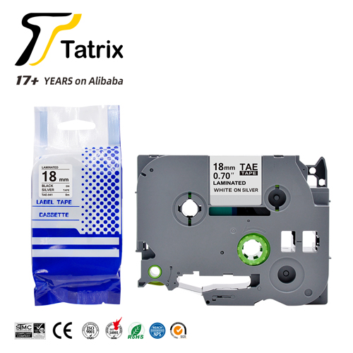 TZ941 TZe941 TZ-941 TZe-941 18mm Black on silver Laminated Label Tape Cartridge for Brother P Touch 