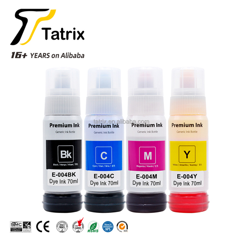 004 Premium Compatible Color Water Based Bottle Refill Bulk Inkjet Ink 004 for Epson L3109 Printer