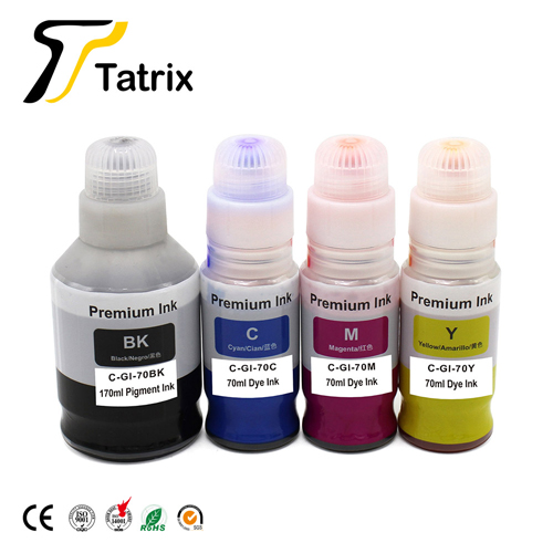GI-70 ink Tatrix GI70 GI 70 Compatible Water Based Bulk Bottle Refill Inkjet Ink GI-70 for Canon 