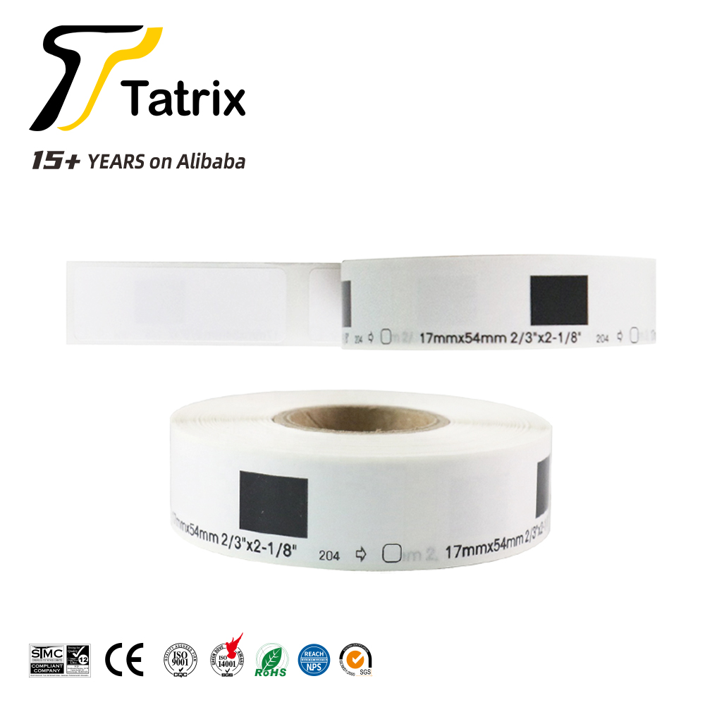 DK11204 17mm*54mm Black on White shipping label Thermal Paper  Label Roll For Brother QL-1060N 